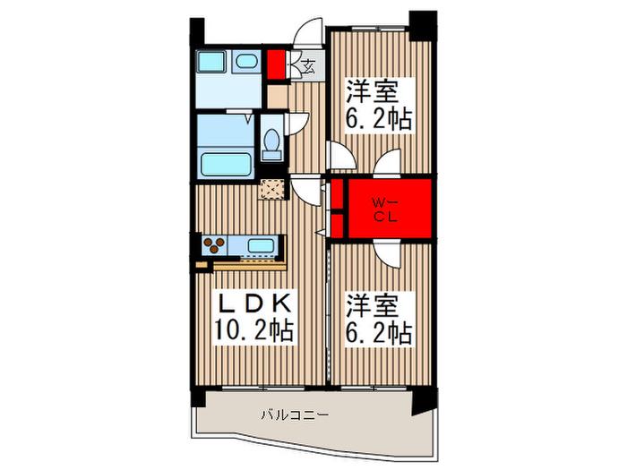 グリーン・フォレスト(2LDK/2階)の間取り写真