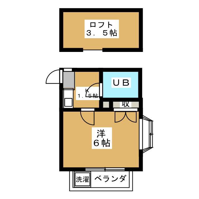 ビックリバー綱島(1K/2階)の間取り写真