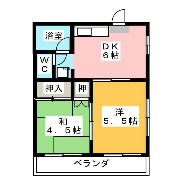 シンエイビル(2DK/3階)の間取り写真