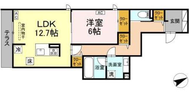 SISU(1LDK/1階)の間取り写真