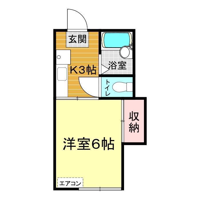 プラザ吉見(1K/2階)の間取り写真