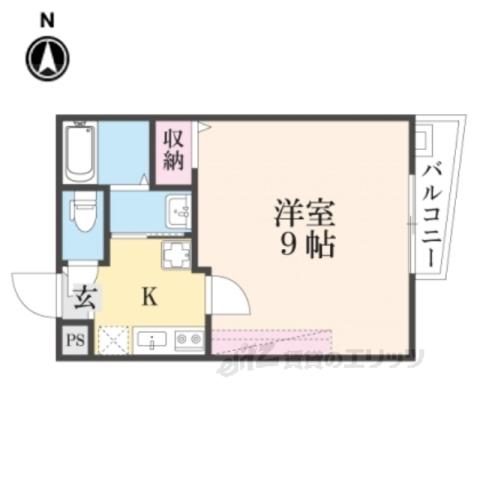 アークリード石山寺(1K/2階)の間取り写真
