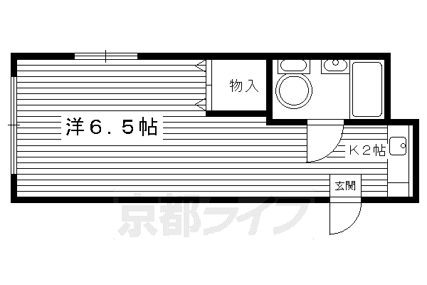 聚楽第マンション(1K/2階)の間取り写真