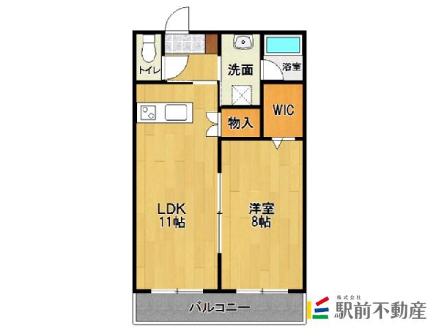レジデンスいちご(1LDK/2階)の間取り写真