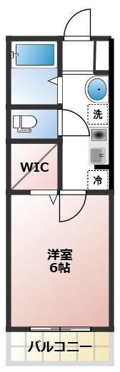 MELDIA春日部(1K/2階)の間取り写真