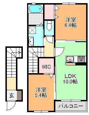 ヴァン・ルーチェ(2LDK/2階)の間取り写真
