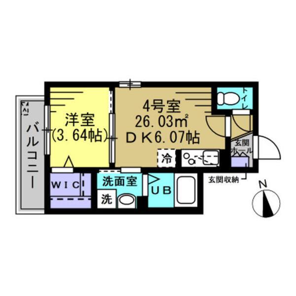 グランディール(1DK/1階)の間取り写真
