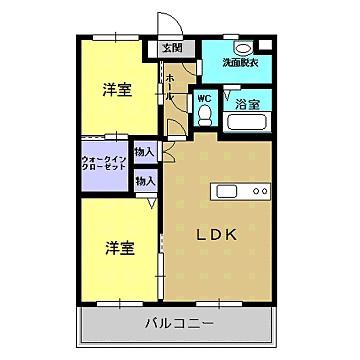 メゾンヴィサージュ(2LDK/1階)の間取り写真