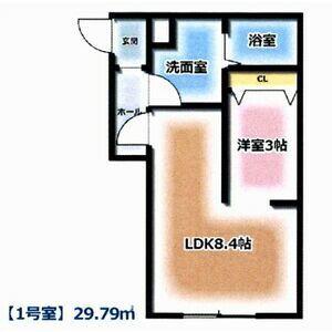 メリディアンK I(1LDK/1階)の間取り写真