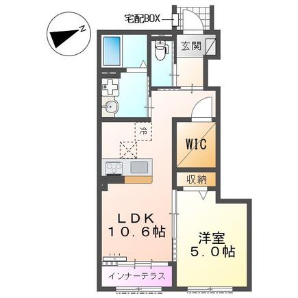 加古川市尾上町池田 アパート(1LDK/1階)の間取り写真