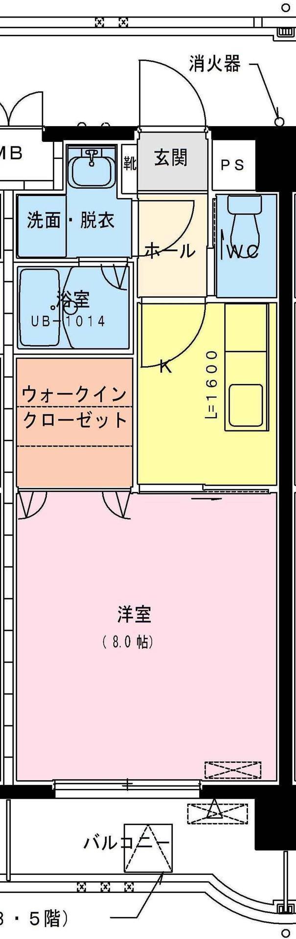 ユーミー大橋(1K/2階)の間取り写真
