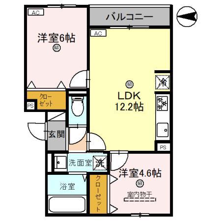 LA MAISON青木町I(2LDK/2階)の間取り写真