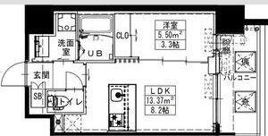 S-RESIDENCE難波西ALTER(1LDK/6階)の間取り写真