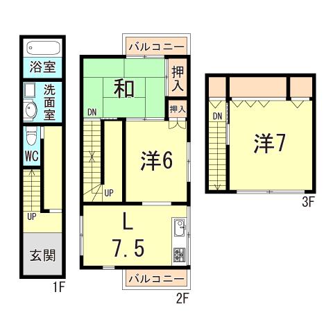 ルミエール松籟荘(2LDK/1階)の間取り写真