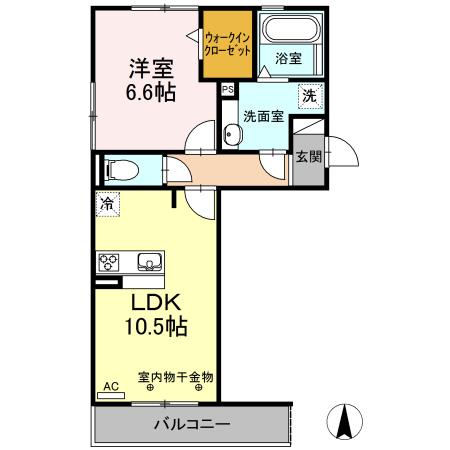 ARCADIA(1LDK/3階)の間取り写真