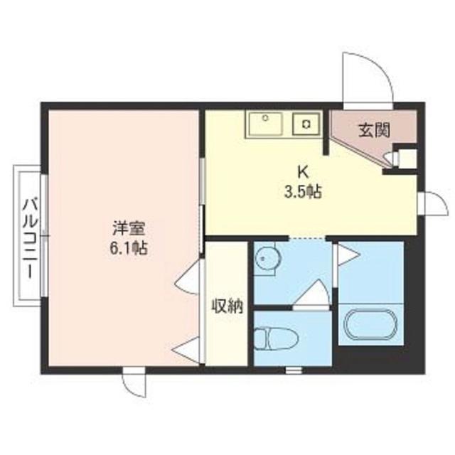 カシワシャーメゾン(1K/2階)の間取り写真