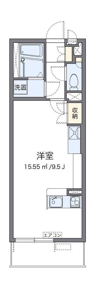 ミランダルッシェロ(ワンルーム/4階)の間取り写真