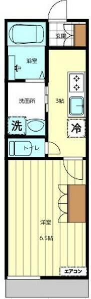 グリシーナ北習志野(1K/1階)の間取り写真