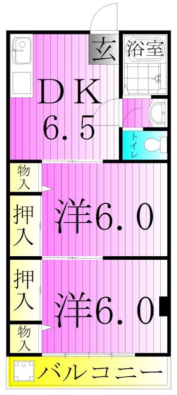 国井ハイツ(2DK/4階)の間取り写真