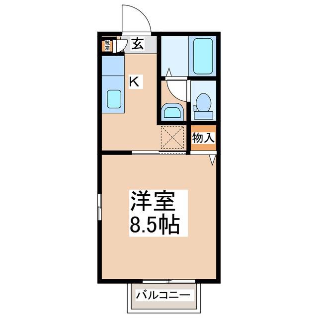 ディアスMIWA(1K/1階)の間取り写真