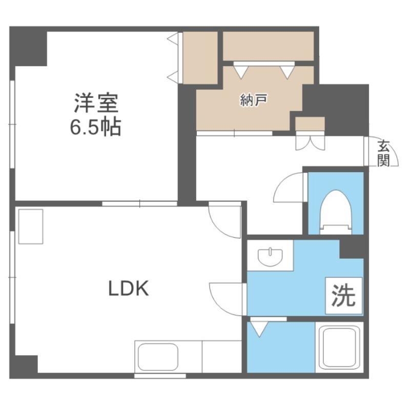 地下鉄東西線 白石駅(札幌市営) 徒歩3分 5階建 築42年(1LDK/4階)の間取り写真