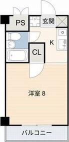 AIコンフォート小豆坂(1K/4階)の間取り写真