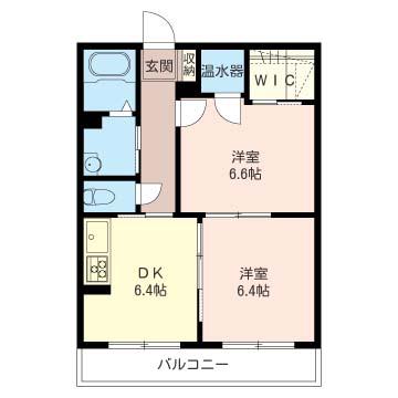 シャルムみのりCIII(2DK/1階)の間取り写真