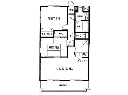 エスペランサ(2LDK/2階)の間取り写真