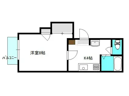 カーサ・ドゥ・センプレコンテ(1K/1階)の間取り写真