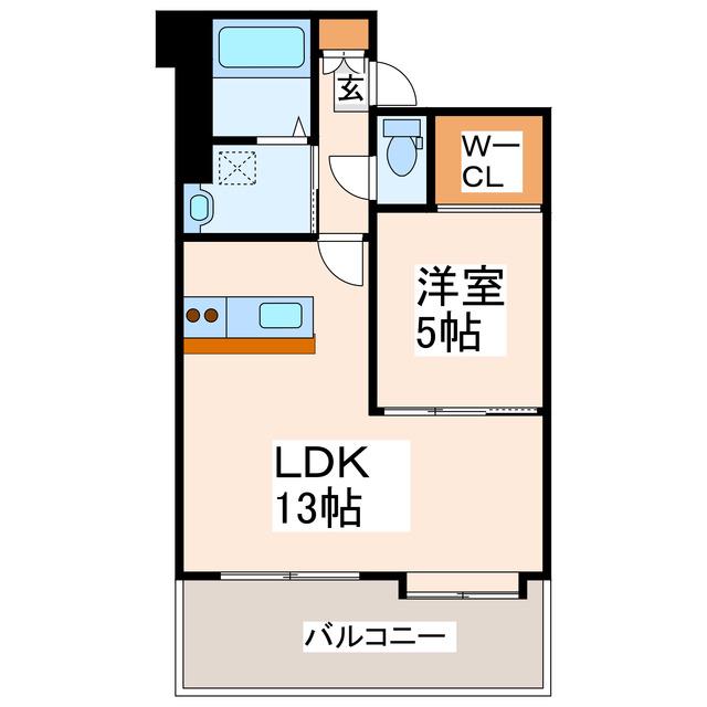 アレンタワー新八代(1LDK/7階)の間取り写真