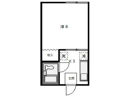 シティインふるかわ(1K/1階)の間取り写真