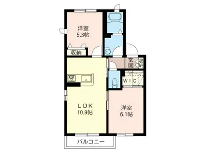 カトレアOKM(2LDK/1階)の間取り写真
