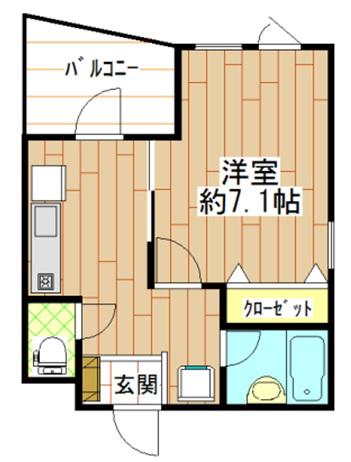 プリマヴェーラ川崎(1K/5階)の間取り写真