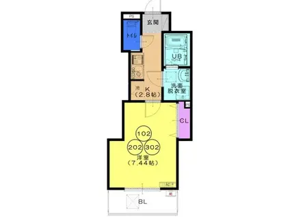 FSTYLE此花(1K/2階)の間取り写真