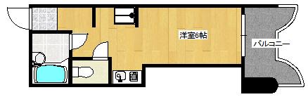 大松庚午ビル(ワンルーム/4階)の間取り写真