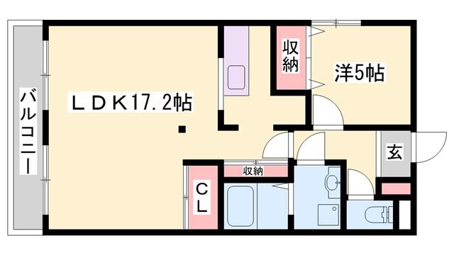 メゾンハンクスMTI(1LDK/2階)の間取り写真
