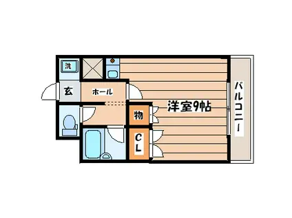 メイゾン西多賀(ワンルーム/2階)の間取り写真