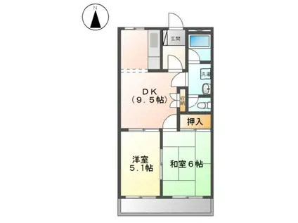 リバーサイドエムズ(2DK/2階)の間取り写真