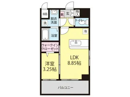 マルコビル平尾(1LDK/4階)の間取り写真