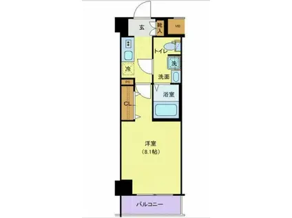 メイクスデザイン新宿落合(1K/2階)の間取り写真