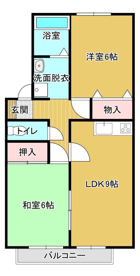セジュールロージェIII番館(2LDK/1階)の間取り写真