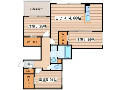 M-SELECTION.STELLAII(3LDK/3階)の間取り写真