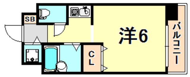 レファインド春日野道(ワンルーム/4階)の間取り写真