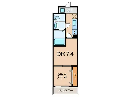 ヴェルステック宝塚(1DK/4階)の間取り写真