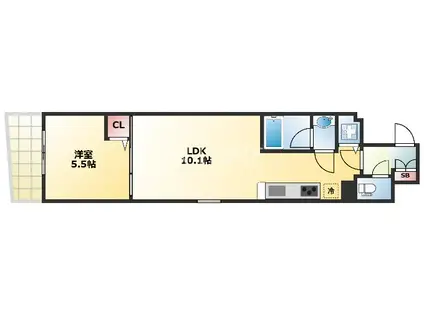 GLANZ グランツ(1LDK/2階)の間取り写真