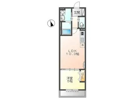 リオグランデ東戸塚(1LDK/1階)の間取り写真