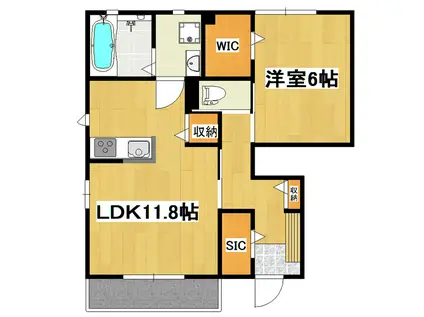 フォレスタIII(1LDK/1階)の間取り写真