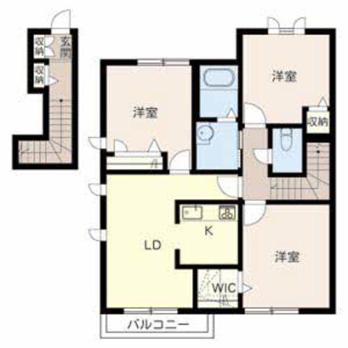 シャーメゾンハーベスト(3LDK/2階)の間取り写真
