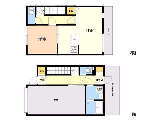 GARAGE HOUSE Ⅱ(1LDK/1階)の間取り写真