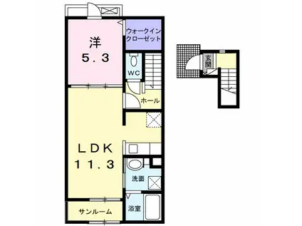 J-シャモニー スロープ I(1LDK/2階)の間取り写真